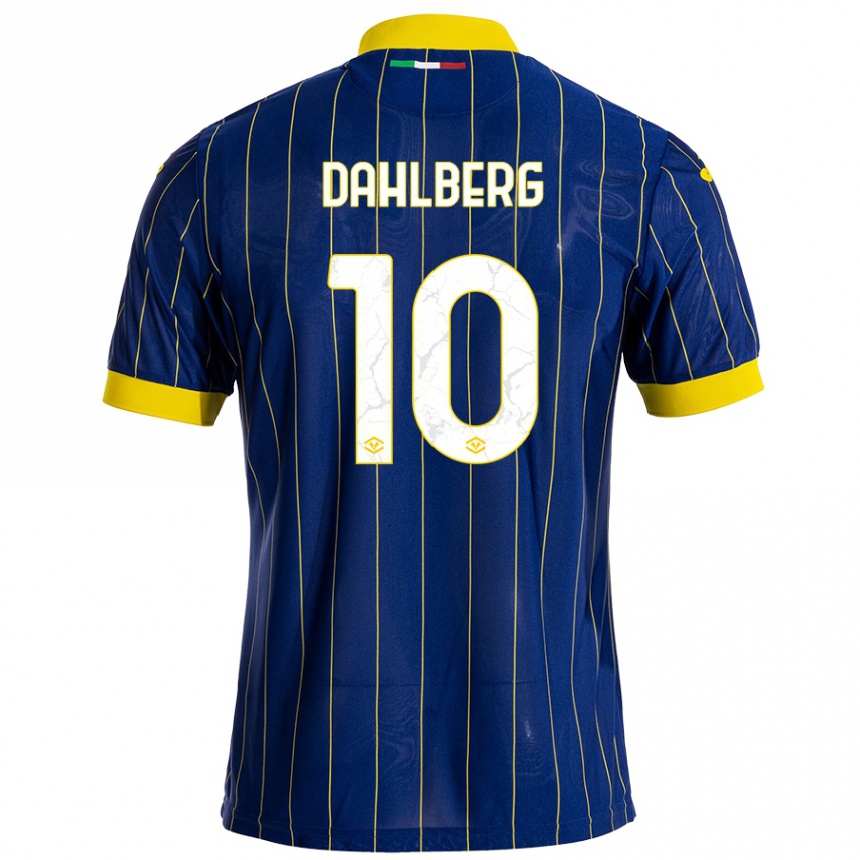 Niño Fútbol Camiseta Jonna Dahlberg #10 Azul Amarillo 1ª Equipación 2024/25 México