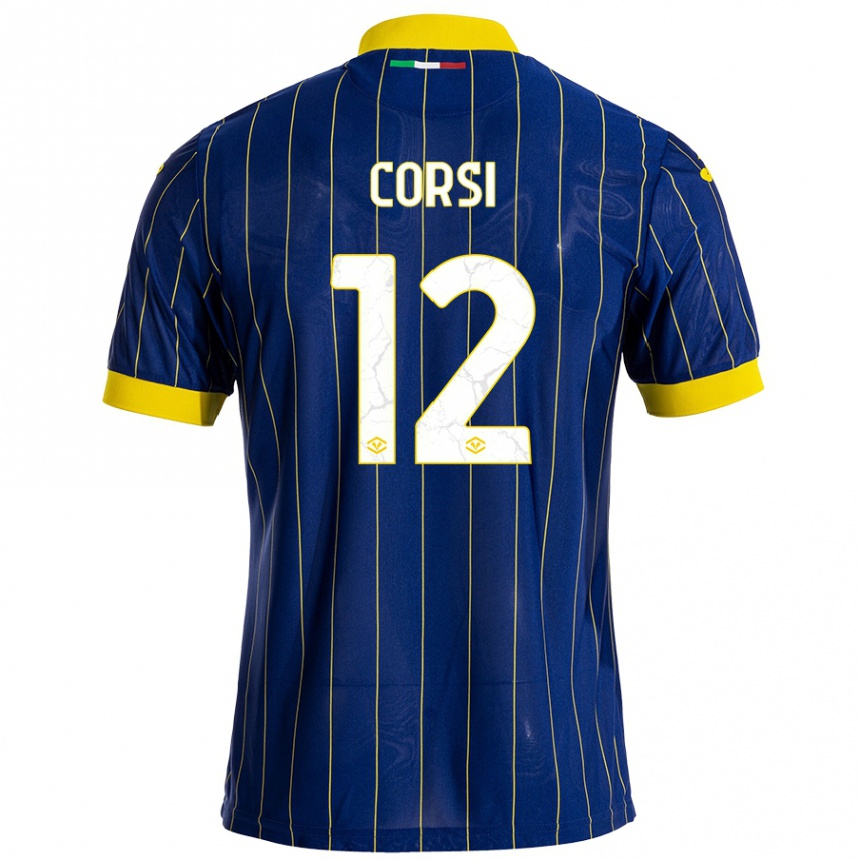 Niño Fútbol Camiseta Sara Corsi #12 Azul Amarillo 1ª Equipación 2024/25 México