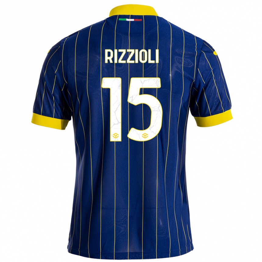 Niño Fútbol Camiseta Gaia Rizzioli #15 Azul Amarillo 1ª Equipación 2024/25 México