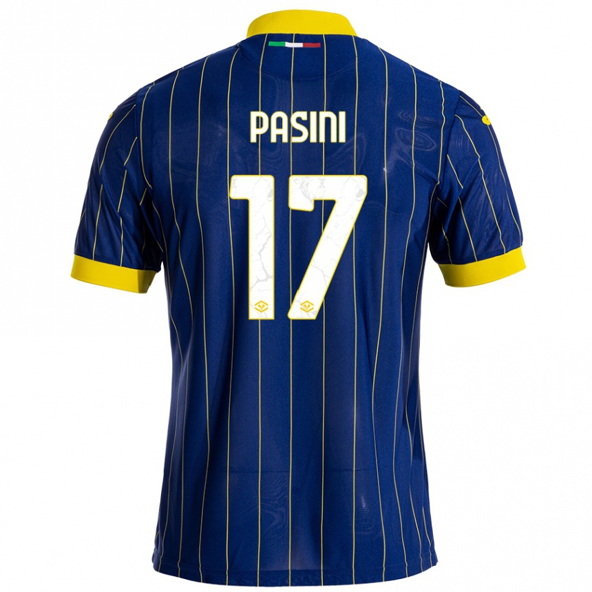 Niño Fútbol Camiseta Veronica Pasini #17 Azul Amarillo 1ª Equipación 2024/25 México