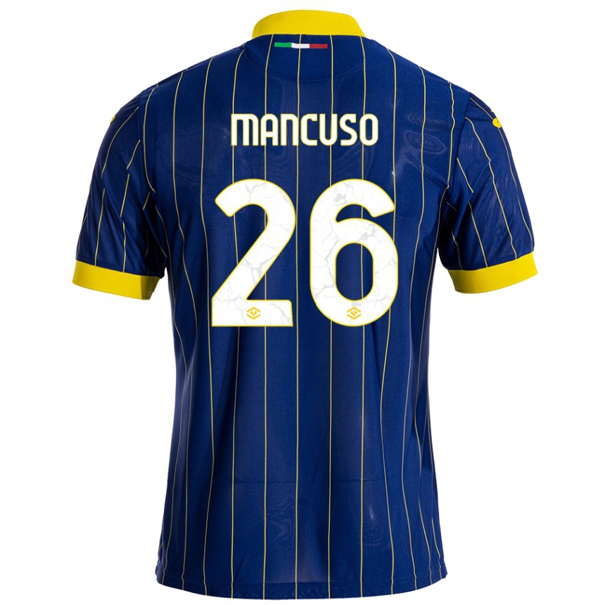 Niño Fútbol Camiseta Giulia Mancuso #26 Azul Amarillo 1ª Equipación 2024/25 México