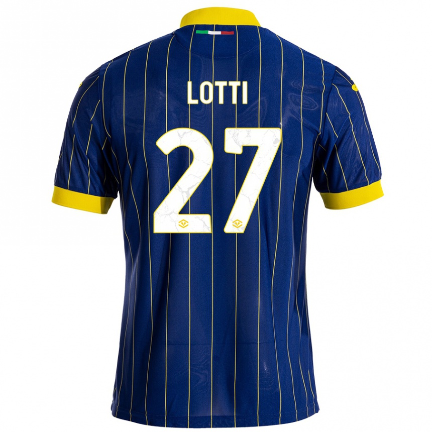 Niño Fútbol Camiseta Irene Lotti #27 Azul Amarillo 1ª Equipación 2024/25 México