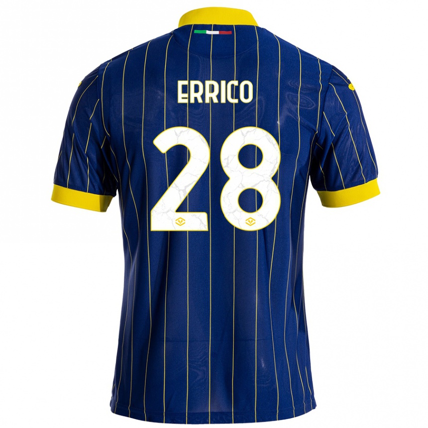 Niño Fútbol Camiseta Emma Raffaella Errico #28 Azul Amarillo 1ª Equipación 2024/25 México