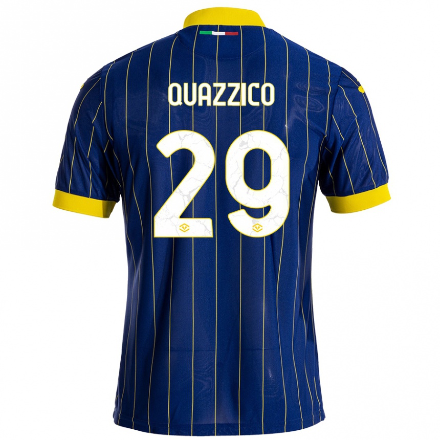 Niño Fútbol Camiseta Francesca Quazzico #29 Azul Amarillo 1ª Equipación 2024/25 México