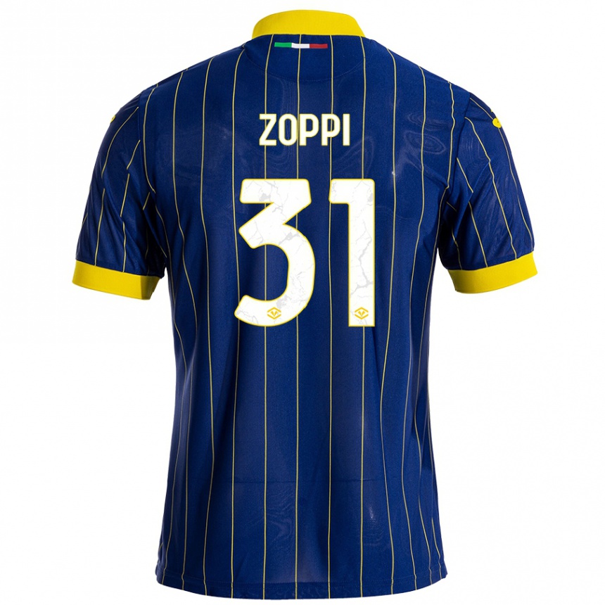 Niño Fútbol Camiseta Sofia Zoppi #31 Azul Amarillo 1ª Equipación 2024/25 México