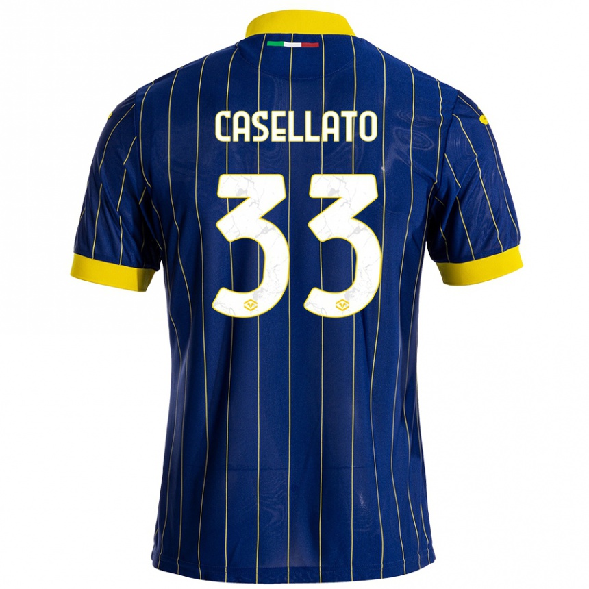 Niño Fútbol Camiseta Elisa Casellato #33 Azul Amarillo 1ª Equipación 2024/25 México