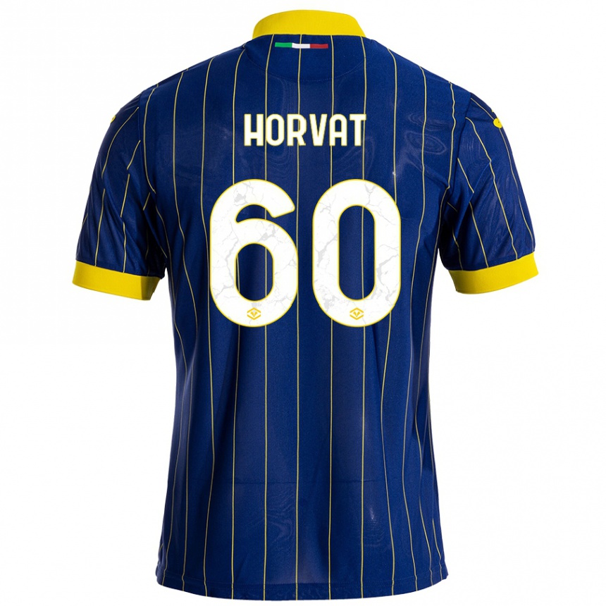 Niño Fútbol Camiseta Mihaela Horvat #60 Azul Amarillo 1ª Equipación 2024/25 México