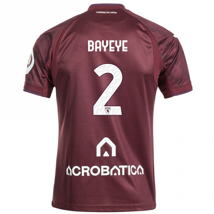 Niño Fútbol Camiseta Brian Bayeye #2 Granate Blanco 1ª Equipación 2024/25 México