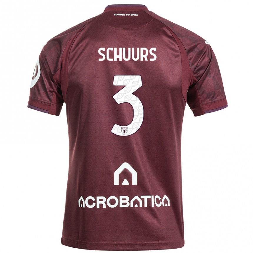 Niño Fútbol Camiseta Perr Schuurs #3 Granate Blanco 1ª Equipación 2024/25 México