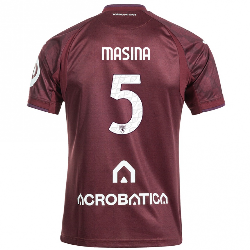 Niño Fútbol Camiseta Adam Masina #5 Granate Blanco 1ª Equipación 2024/25 México