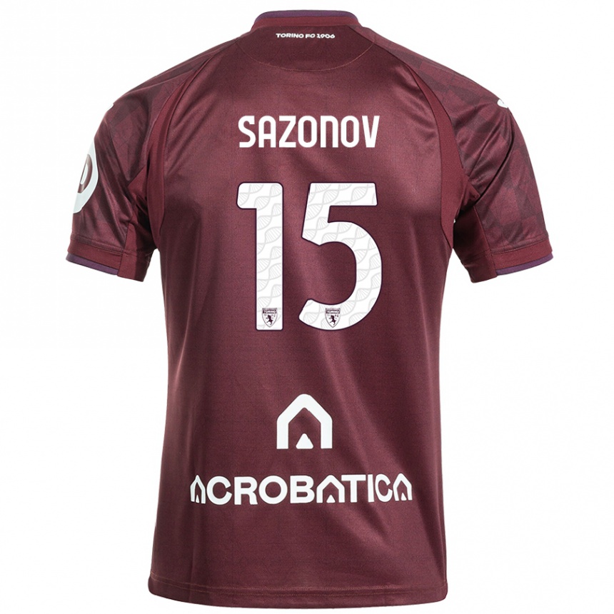 Niño Fútbol Camiseta Saba Sazonov #15 Granate Blanco 1ª Equipación 2024/25 México