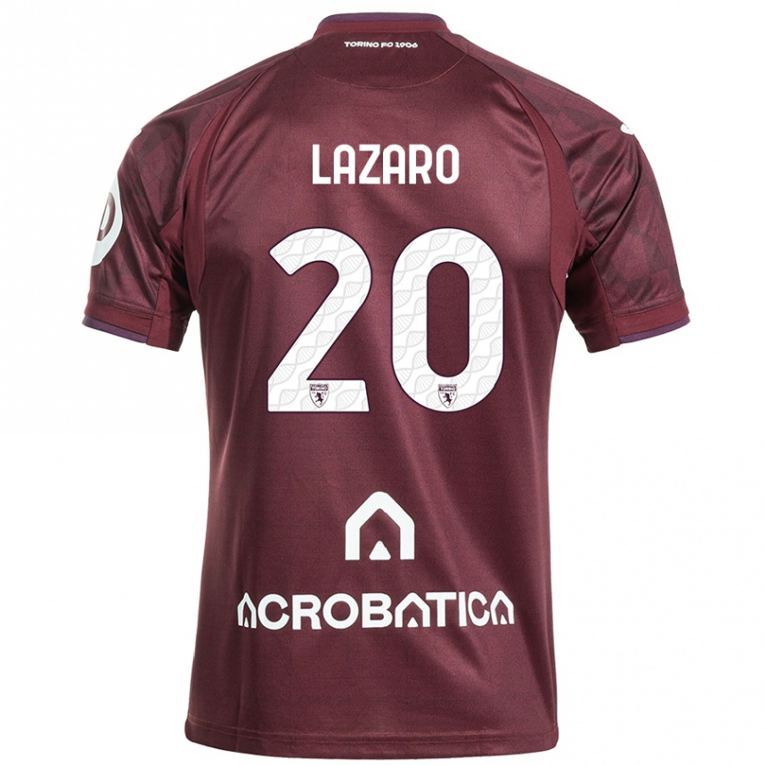 Niño Fútbol Camiseta Valentino Lazaro #20 Granate Blanco 1ª Equipación 2024/25 México