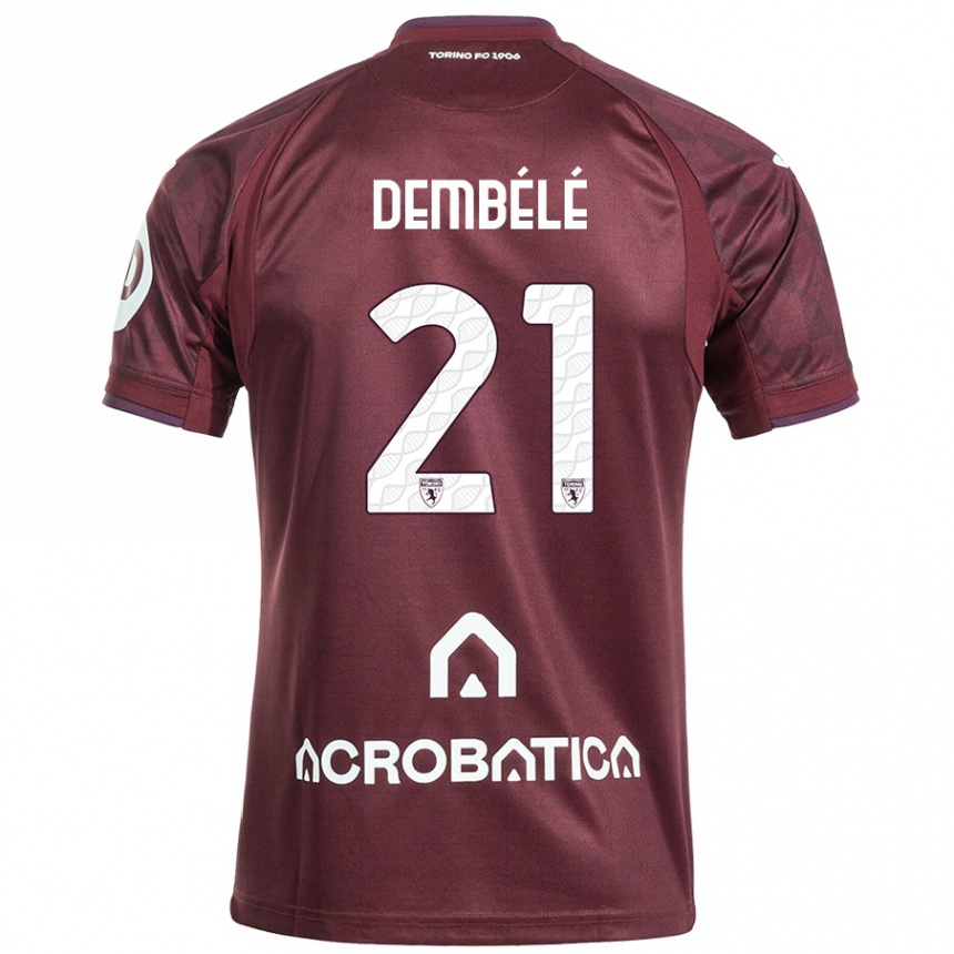 Niño Fútbol Camiseta Ali Dembélé #21 Granate Blanco 1ª Equipación 2024/25 México