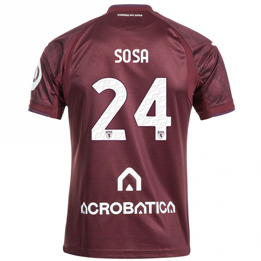 Niño Fútbol Camiseta Borna Sosa #24 Granate Blanco 1ª Equipación 2024/25 México