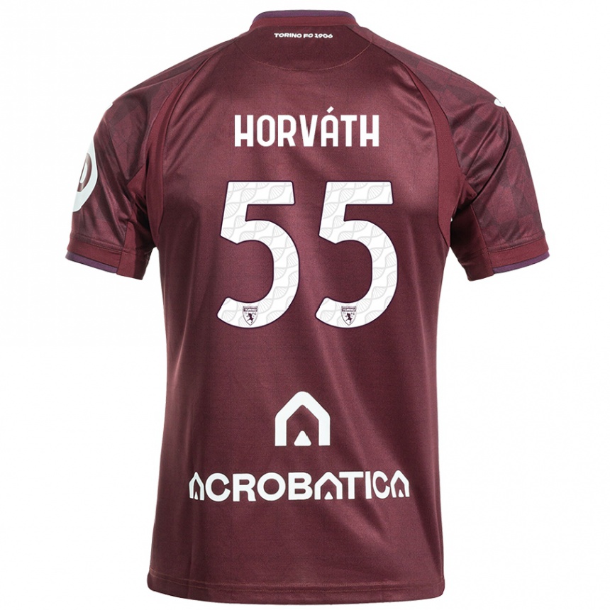 Niño Fútbol Camiseta Krisztofer Horváth #55 Granate Blanco 1ª Equipación 2024/25 México