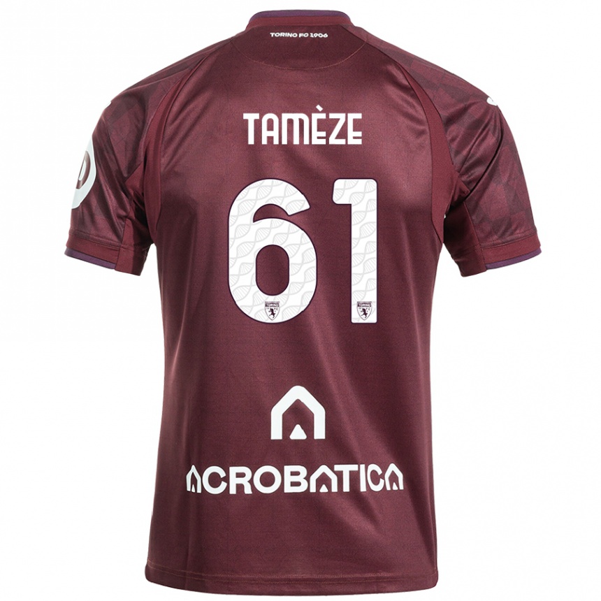 Niño Fútbol Camiseta Adrien Tamèze #61 Granate Blanco 1ª Equipación 2024/25 México