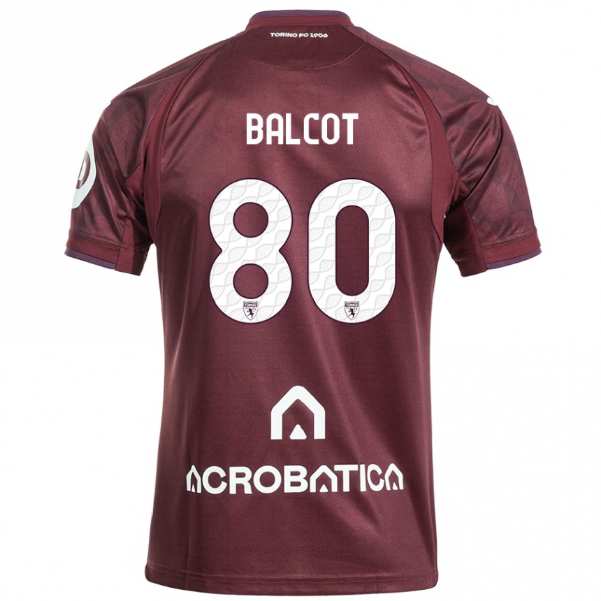 Niño Fútbol Camiseta Côme Bianay Balcot #80 Granate Blanco 1ª Equipación 2024/25 México