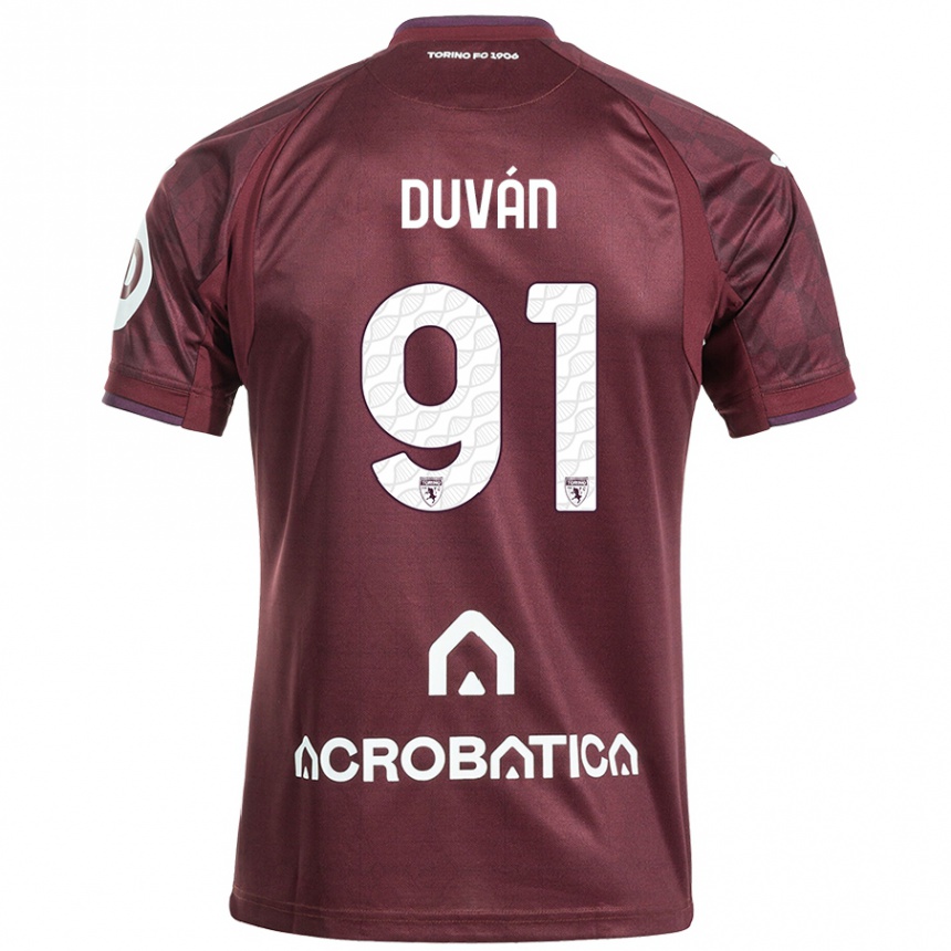 Niño Fútbol Camiseta Duván Zapata #91 Granate Blanco 1ª Equipación 2024/25 México