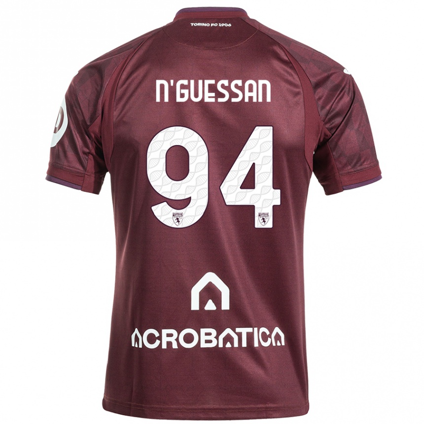 Niño Fútbol Camiseta Ange Caumenan N'guessan #94 Granate Blanco 1ª Equipación 2024/25 México