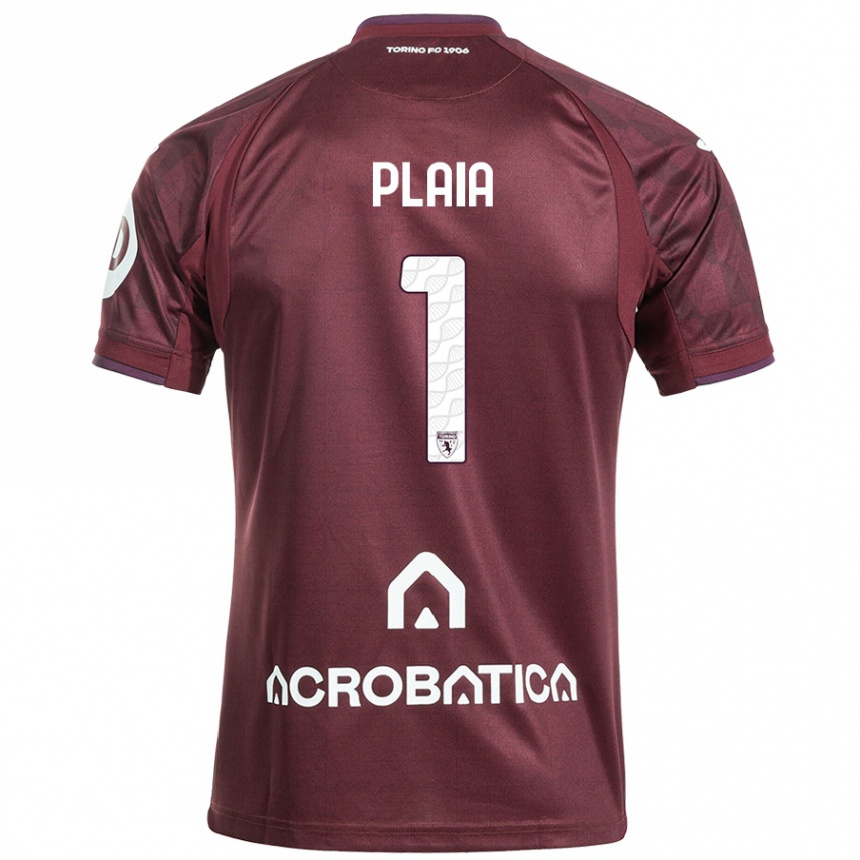 Niño Fútbol Camiseta Francesco Plaia #1 Granate Blanco 1ª Equipación 2024/25 México