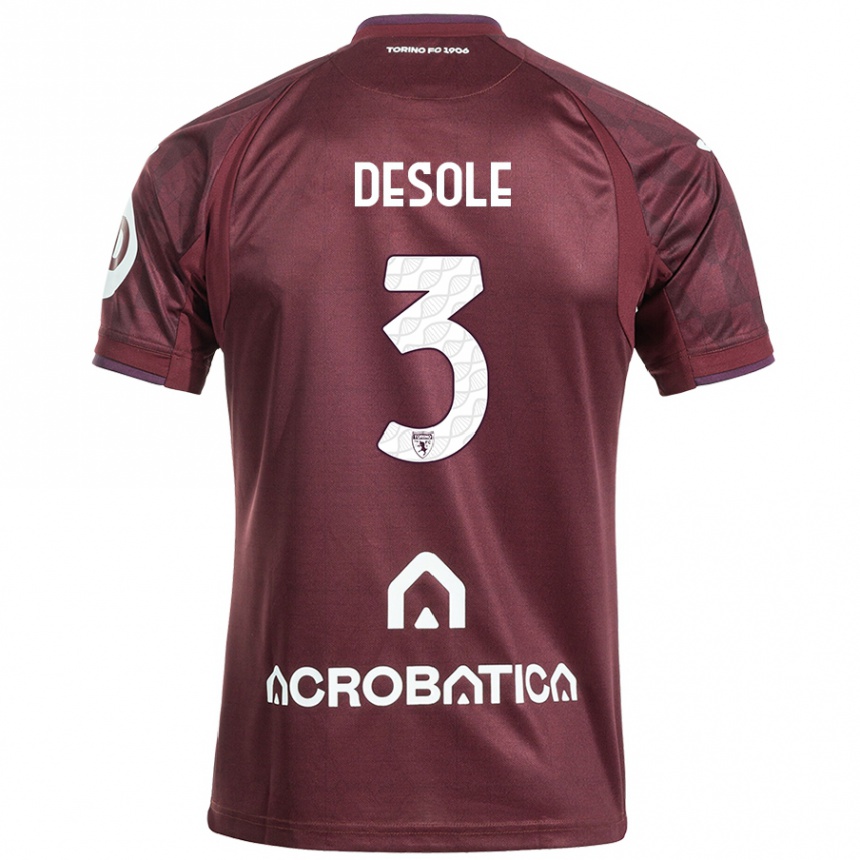 Niño Fútbol Camiseta Fabio Desole #3 Granate Blanco 1ª Equipación 2024/25 México