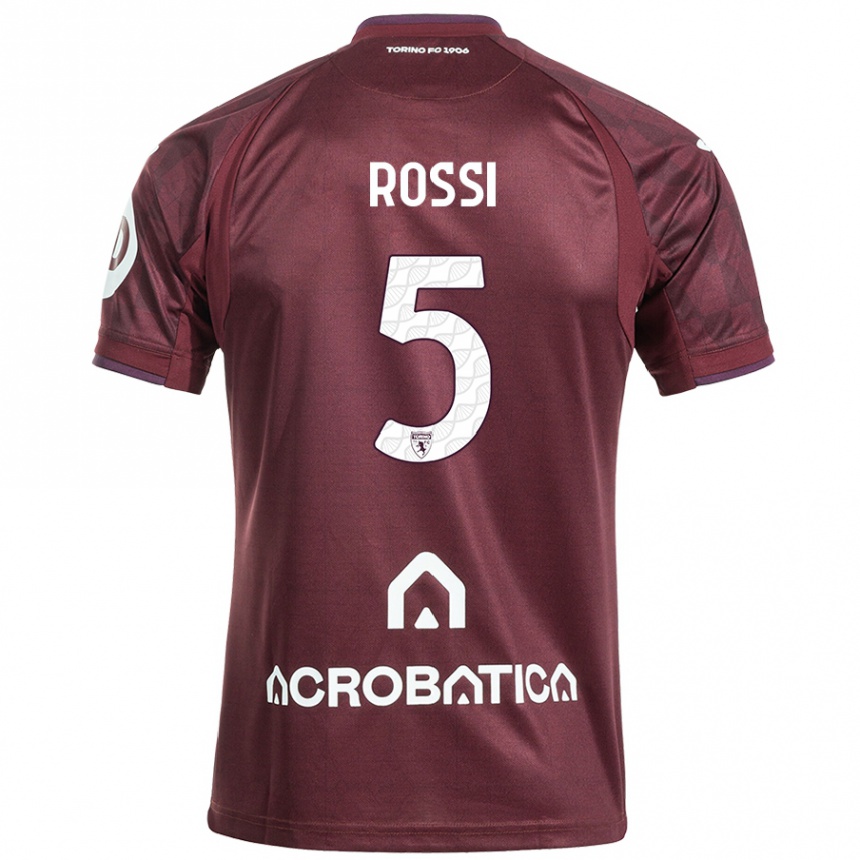 Niño Fútbol Camiseta Simone Rossi #5 Granate Blanco 1ª Equipación 2024/25 México