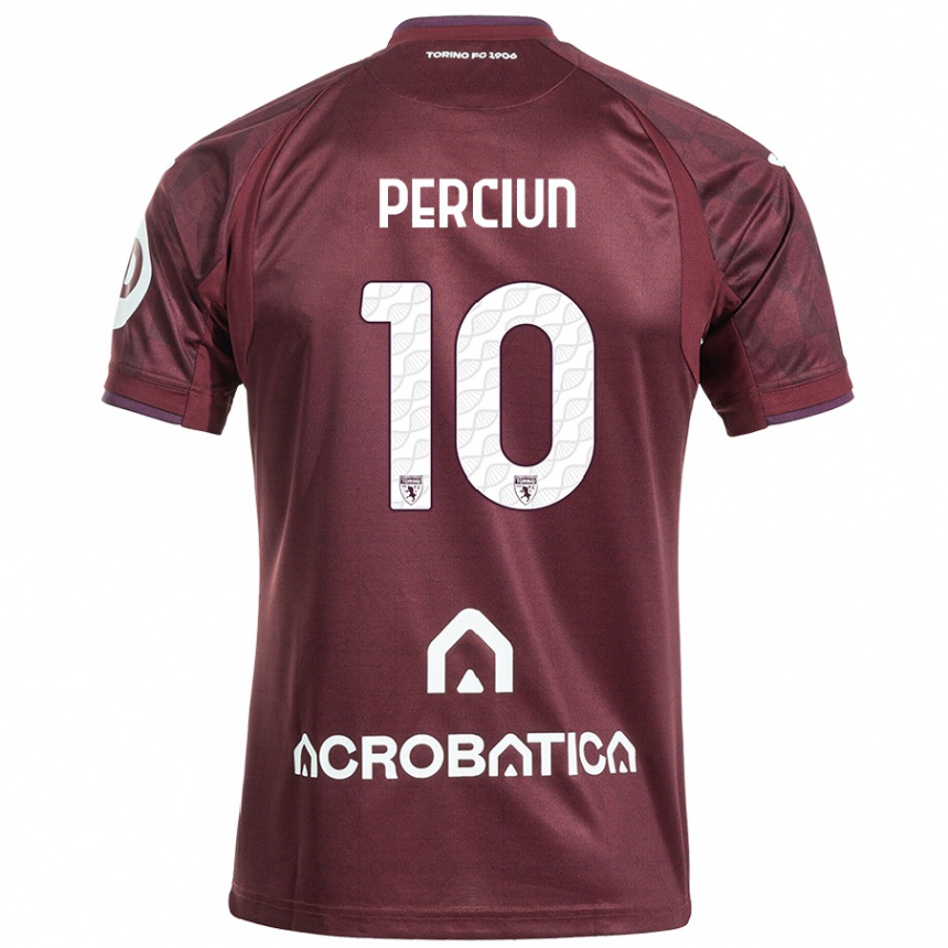 Niño Fútbol Camiseta Sergiu Perciun #10 Granate Blanco 1ª Equipación 2024/25 México