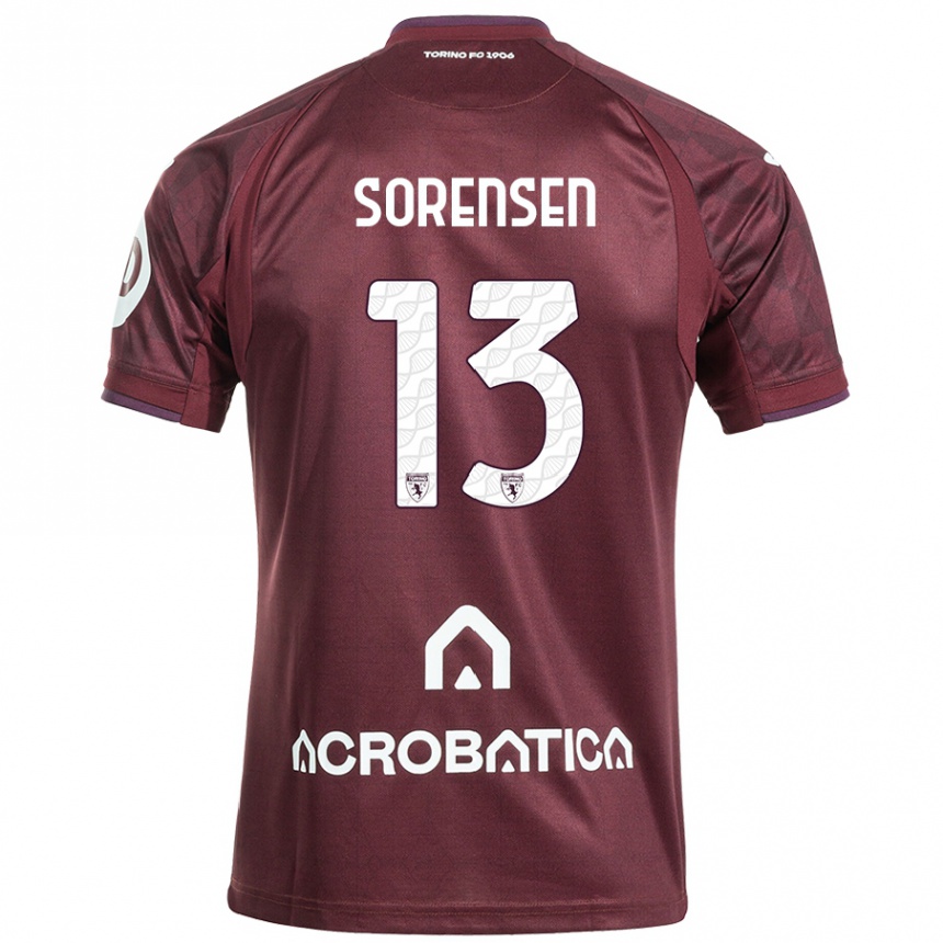 Niño Fútbol Camiseta Ben Sørensen #13 Granate Blanco 1ª Equipación 2024/25 México