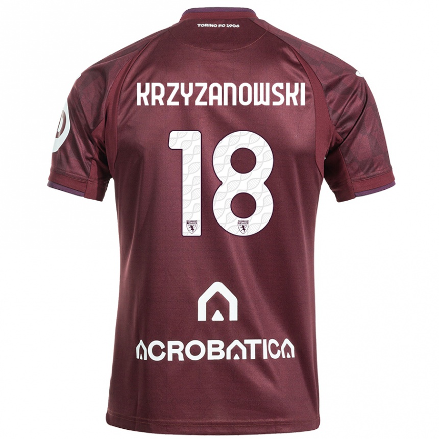 Niño Fútbol Camiseta Jakub Krzyzanowski #18 Granate Blanco 1ª Equipación 2024/25 México