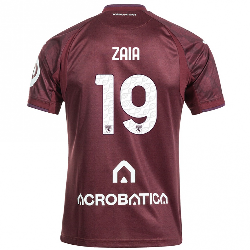 Niño Fútbol Camiseta Edoardo Zaia #19 Granate Blanco 1ª Equipación 2024/25 México