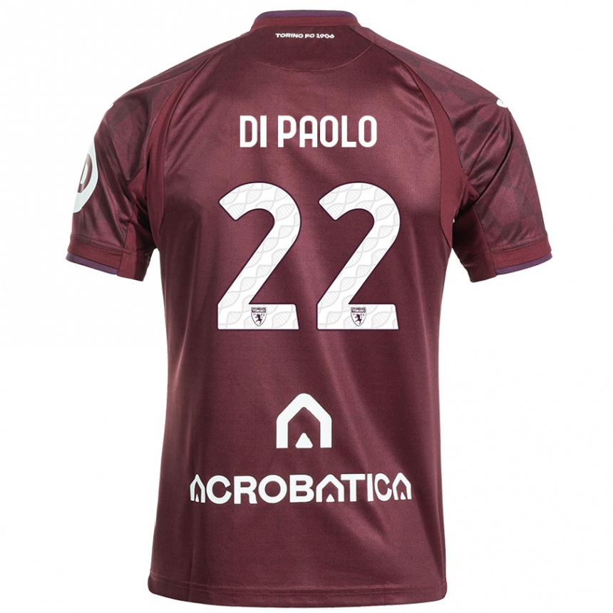 Niño Fútbol Camiseta Sebastiano Di Paolo #22 Granate Blanco 1ª Equipación 2024/25 México