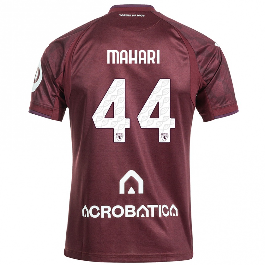 Niño Fútbol Camiseta Efdon Mahari #44 Granate Blanco 1ª Equipación 2024/25 México