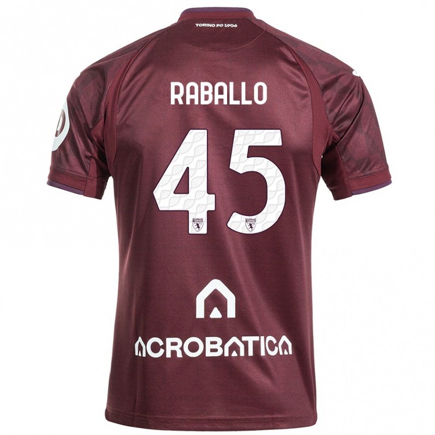 Niño Fútbol Camiseta Alessio Raballo #45 Granate Blanco 1ª Equipación 2024/25 México