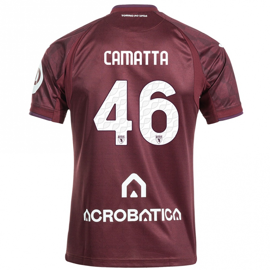 Niño Fútbol Camiseta Alessandro Camatta #46 Granate Blanco 1ª Equipación 2024/25 México