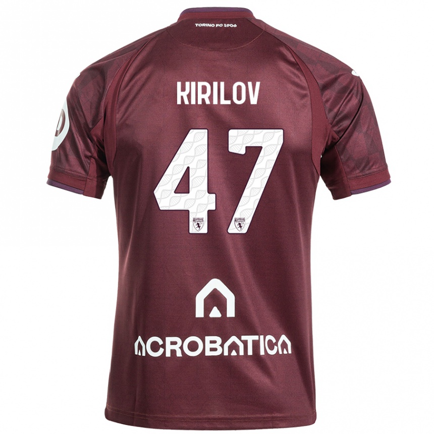 Niño Fútbol Camiseta Martin Kirilov #47 Granate Blanco 1ª Equipación 2024/25 México