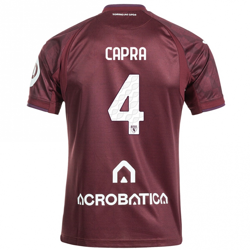 Niño Fútbol Camiseta Valentina Capra #4 Granate Blanco 1ª Equipación 2024/25 México