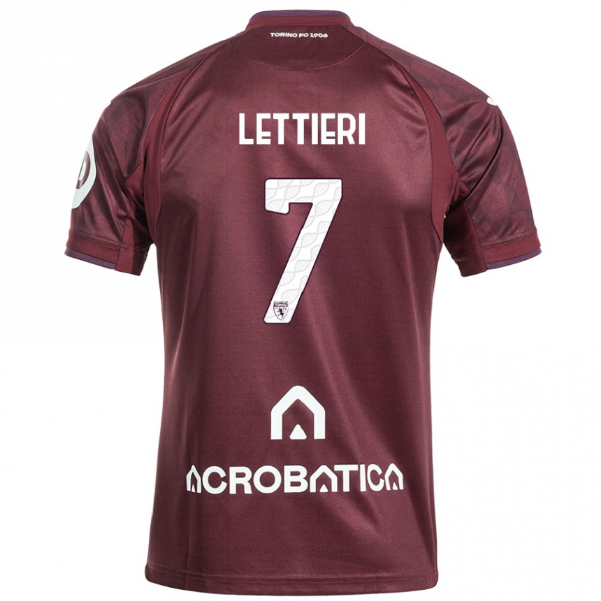 Niño Fútbol Camiseta Jessica Lettieri #7 Granate Blanco 1ª Equipación 2024/25 México