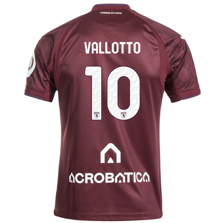 Niño Fútbol Camiseta Greta Vallotto #10 Granate Blanco 1ª Equipación 2024/25 México