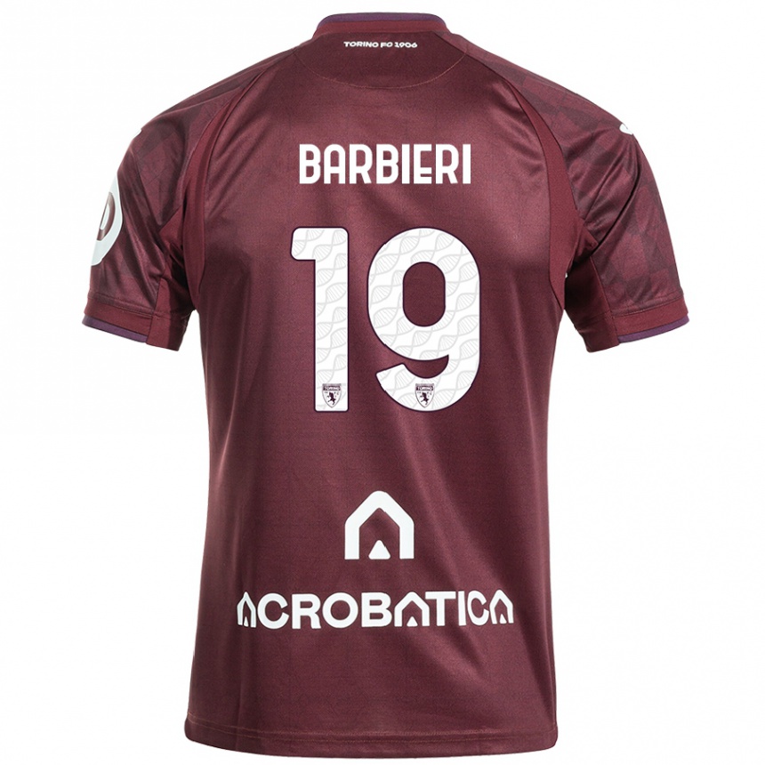 Niño Fútbol Camiseta Raffaella Barbieri #19 Granate Blanco 1ª Equipación 2024/25 México