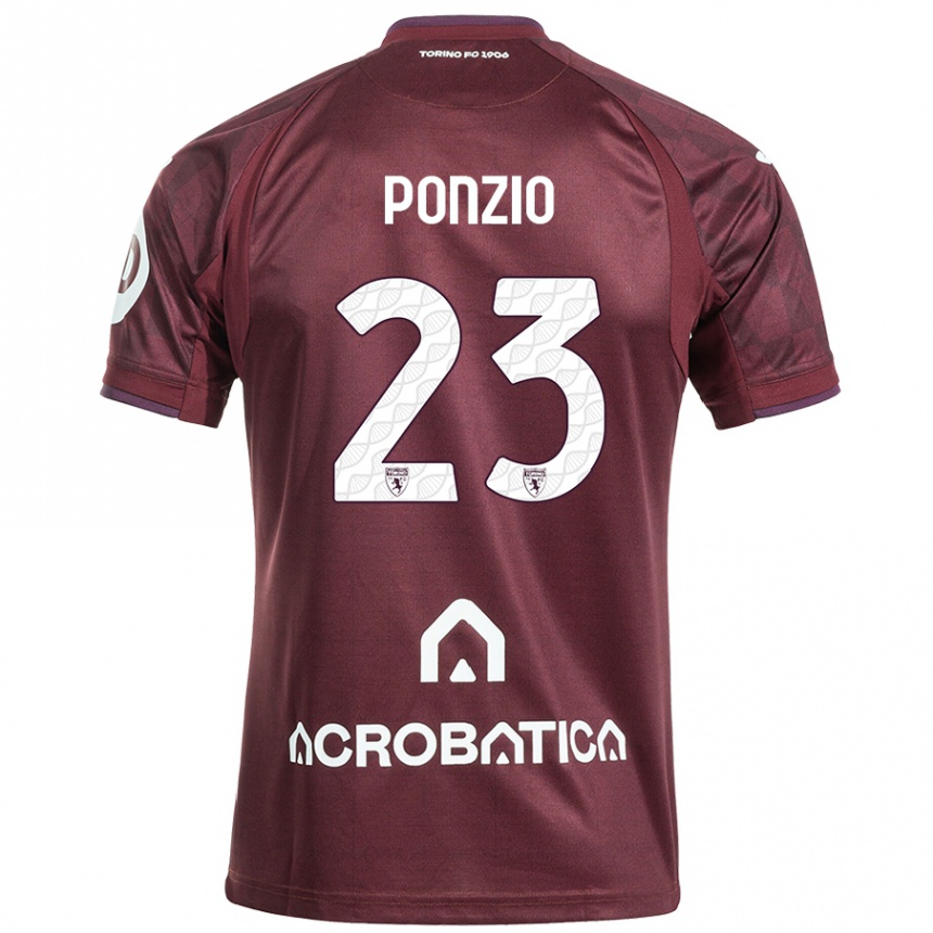 Niño Fútbol Camiseta Erika Ponzio #23 Granate Blanco 1ª Equipación 2024/25 México