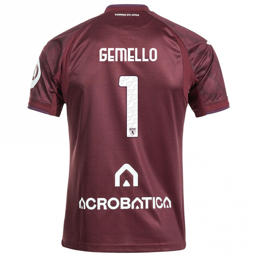 Niño Fútbol Camiseta Luca Gemello #1 Granate Blanco 1ª Equipación 2024/25 México