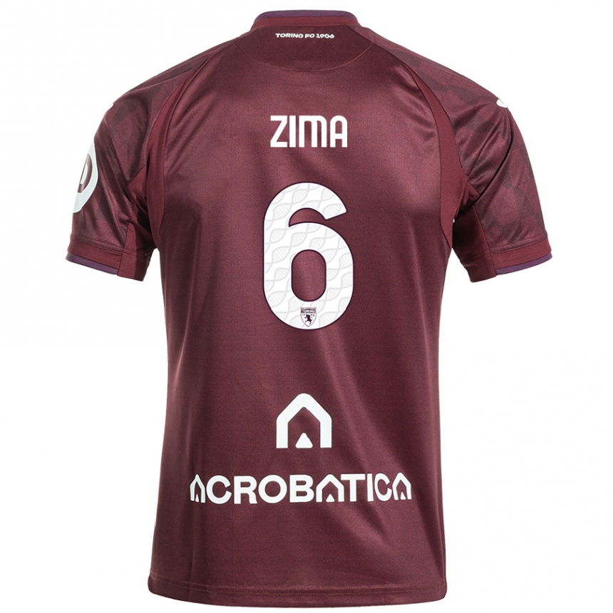 Niño Fútbol Camiseta David Zima #6 Granate Blanco 1ª Equipación 2024/25 México