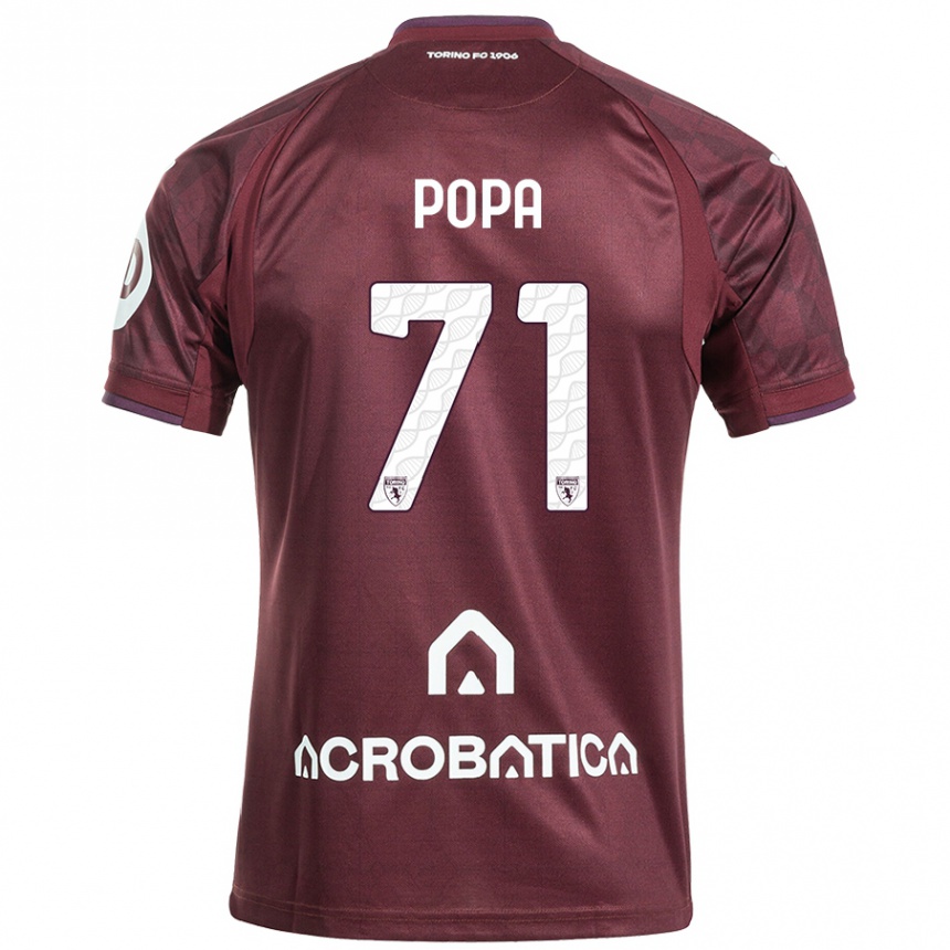 Niño Fútbol Camiseta Mihai Popa #71 Granate Blanco 1ª Equipación 2024/25 México