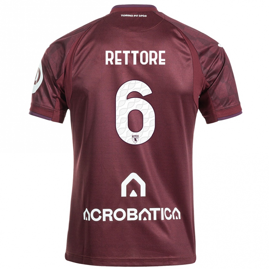 Niño Fútbol Camiseta Mirko Rettore #6 Granate Blanco 1ª Equipación 2024/25 México