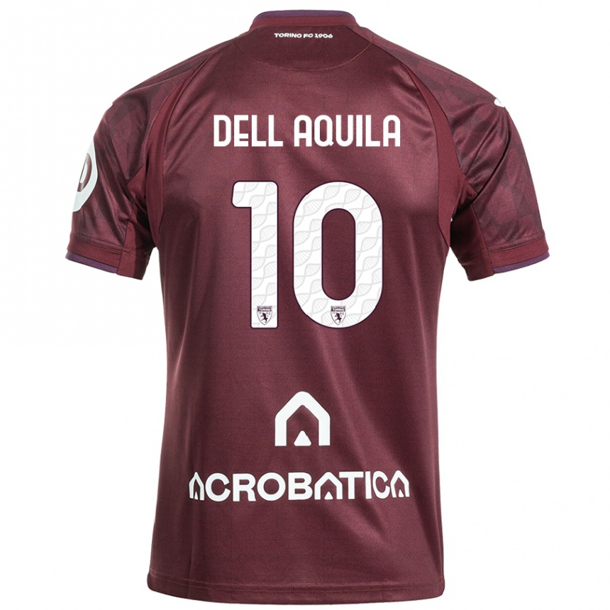 Niño Fútbol Camiseta Francesco Dell'aquila #10 Granate Blanco 1ª Equipación 2024/25 México