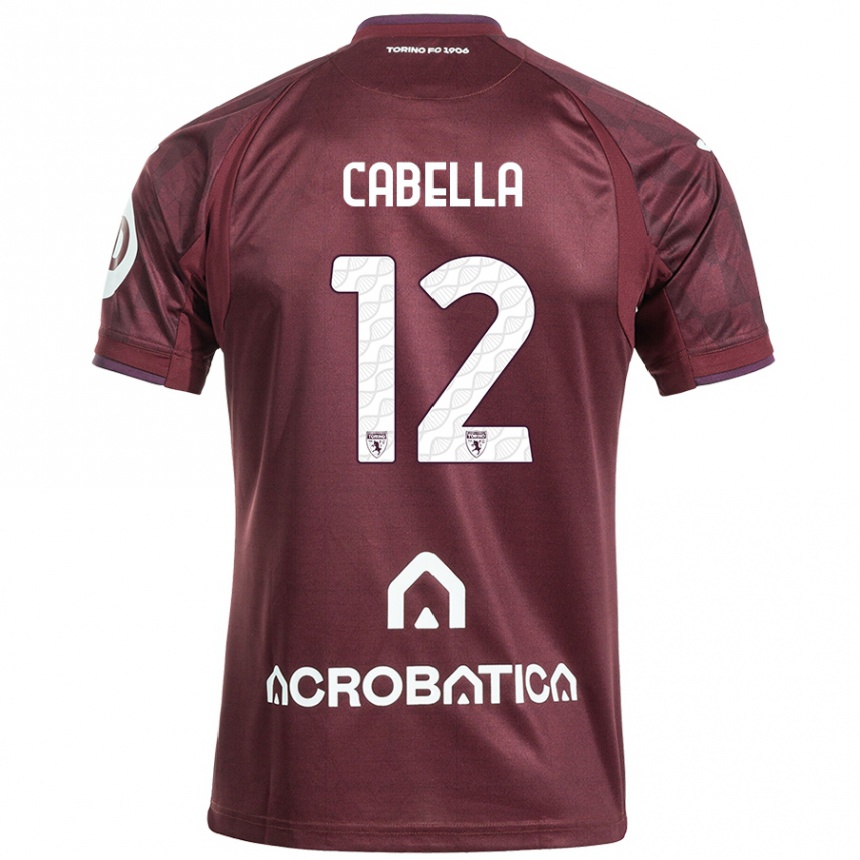 Niño Fútbol Camiseta Matteo Cabella #12 Granate Blanco 1ª Equipación 2024/25 México