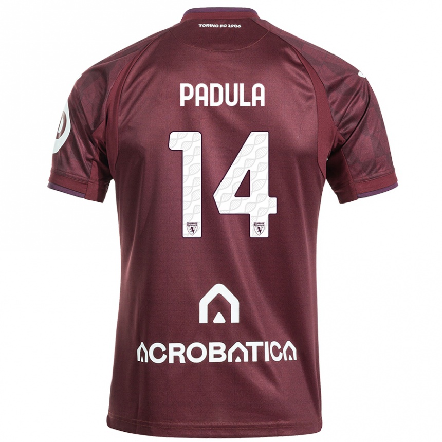 Niño Fútbol Camiseta Cristian Padula #14 Granate Blanco 1ª Equipación 2024/25 México