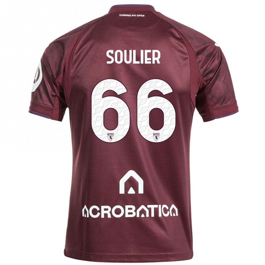 Niño Fútbol Camiseta Evan Soulier #66 Granate Blanco 1ª Equipación 2024/25 México