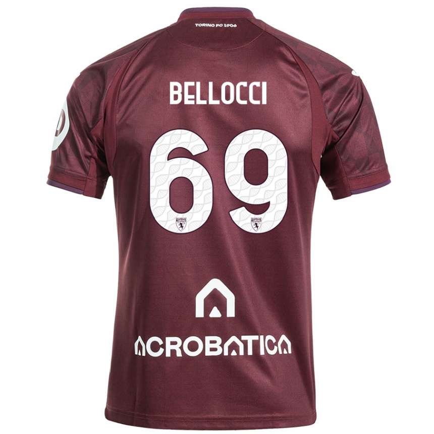 Niño Fútbol Camiseta Andrea Bellocci #69 Granate Blanco 1ª Equipación 2024/25 México