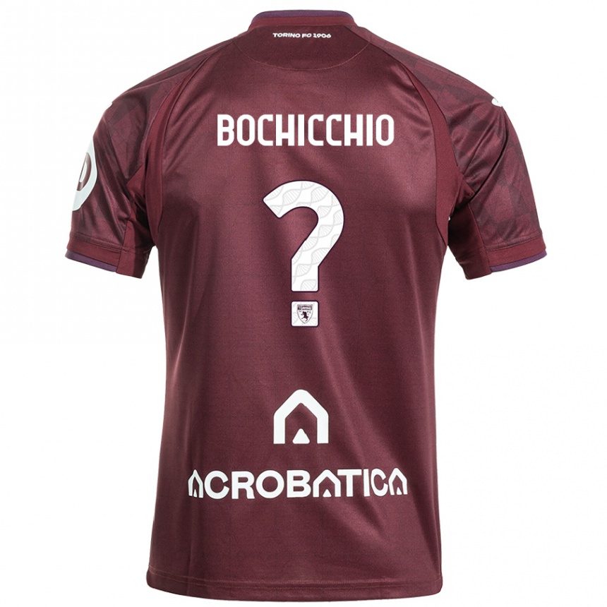 Niño Fútbol Camiseta Francesco Bochicchio #0 Granate Blanco 1ª Equipación 2024/25 México